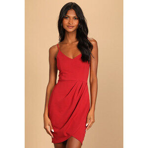 Lulus Forever Your Girl Rust Red Bodycon Dress - Size S